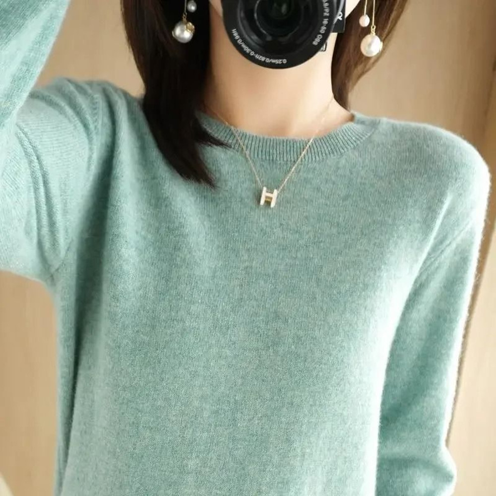 Womens Spring Autumn Sweater Knitwear Long Sleeve Pullover Soft O Neck Jumper 14