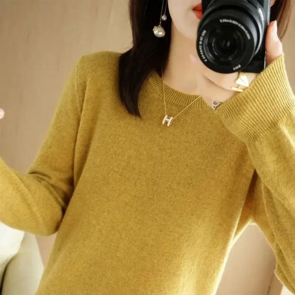 Womens Spring Autumn Sweater Knitwear Long Sleeve Pullover Soft O Neck Jumper 16