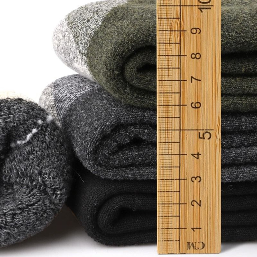 Mens Merino Wool Winter Socks Super Thick Thermal Fleece Terry Mid Tube Cashmere Blend 4