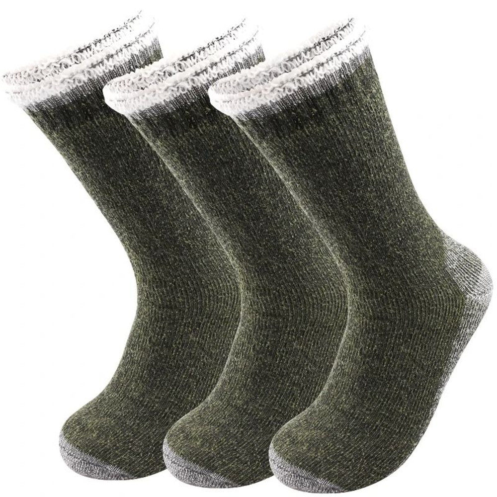 Mens Merino Wool Winter Socks Super Thick Thermal Fleece Terry Mid Tube Cashmere Blend 6