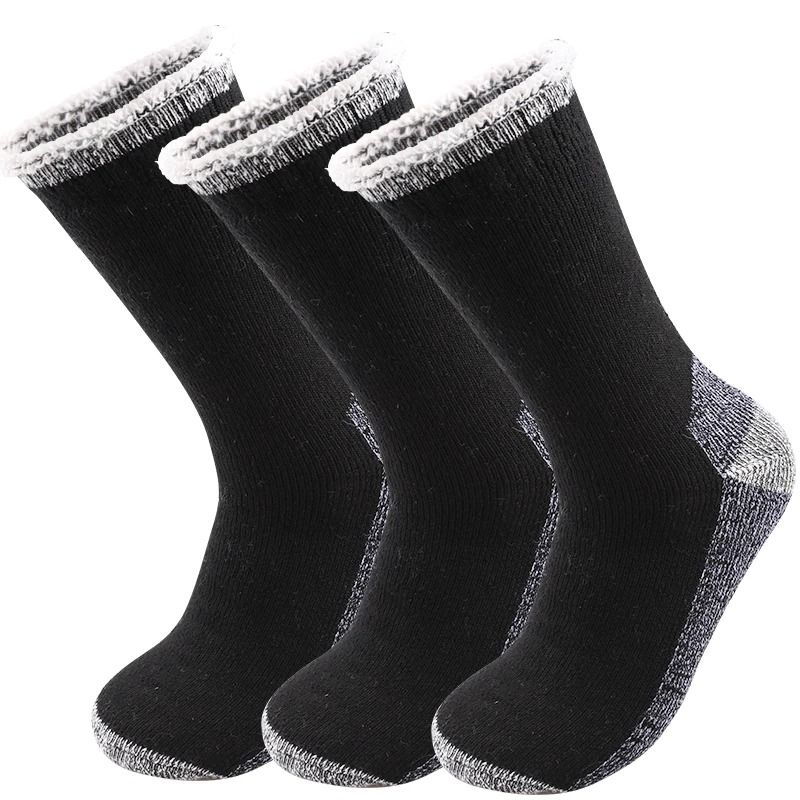 Mens Merino Wool Winter Socks Super Thick Thermal Fleece Terry Mid Tube Cashmere Blend 7