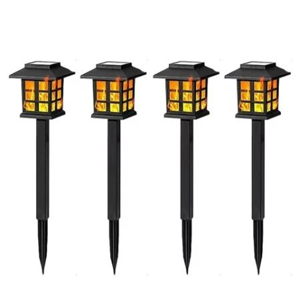 Solar Flame Torch Lights Flickering LED Outdoor Waterproof Garden Path Lamps 7