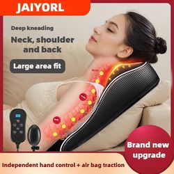 electric shiatsu neck and cervical traction massager pillow with heat and vibration