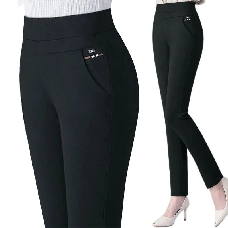 Womens Winter Pencil Pants With Plush Lining Slim Fit Stretch Leggings 9