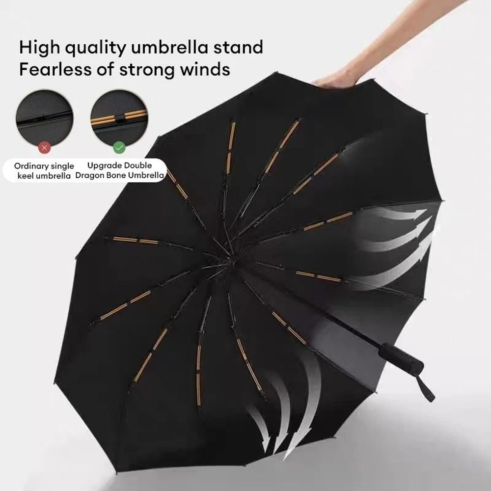 Fully Automatic 24 Bone Umbrella Windproof Design Multiple Colors 2
