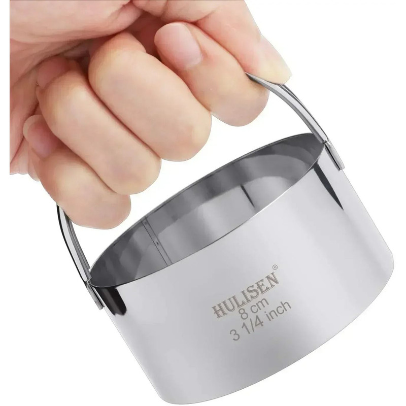 5 Piece Round Stainless Steel Biscuit Cutter Set With Handle 1