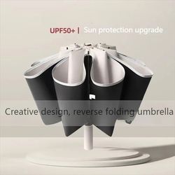 large windproof reverse automatic umbrella with 20 ribs reflective striped design