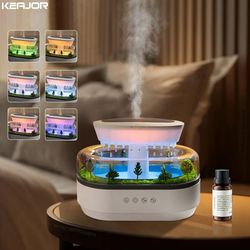 aroma humidifier raindrop ultrasonic essential oil diffuser with white noise and colorful light