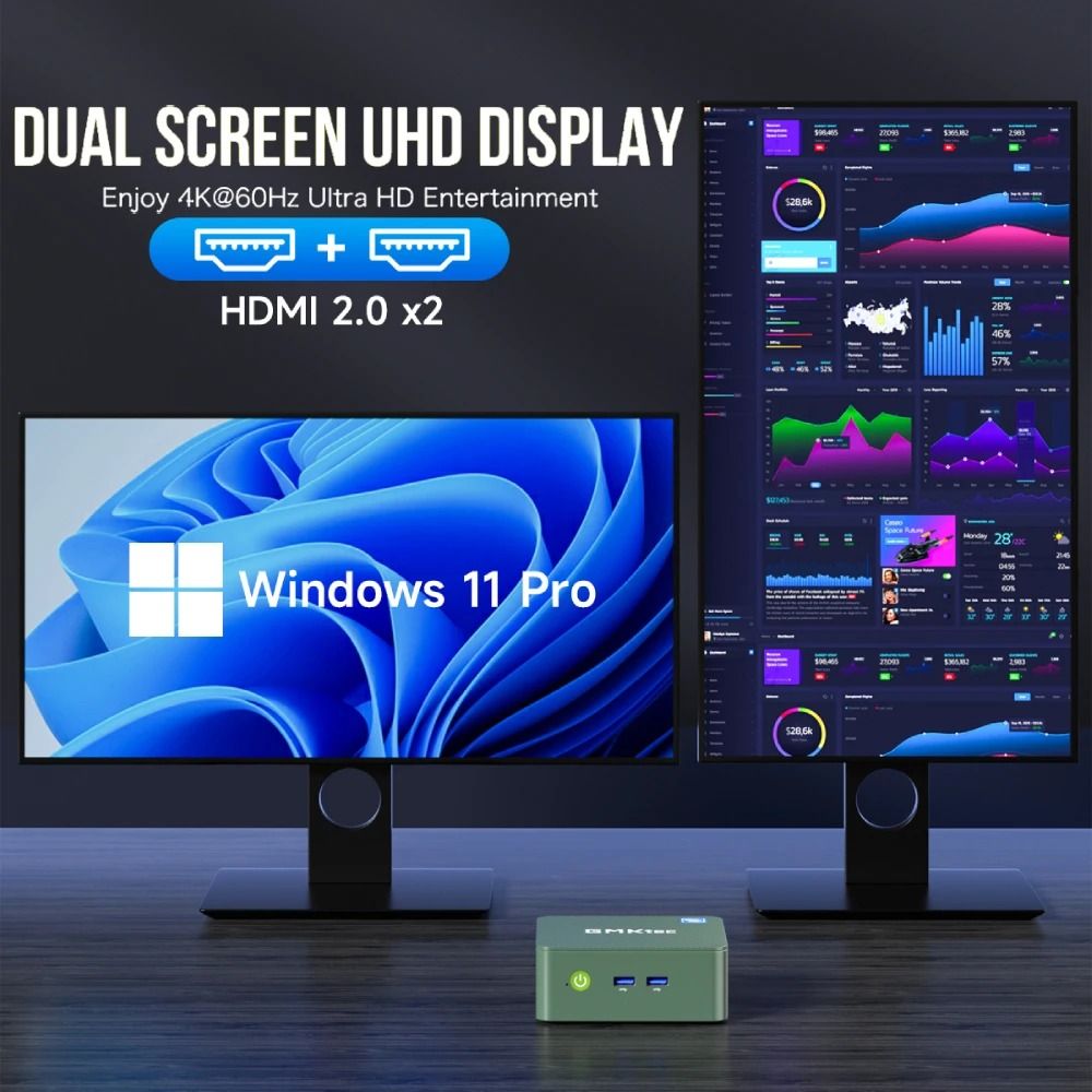 GMKtec G3 Mini PC Intel Alder Lake N100 Windows 11 Pro With DDR4 RAM And PCIe SSD 3