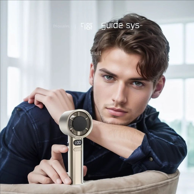 Portable USB Rechargeable Bladeless Handheld Fan With Adjustable Speeds 2