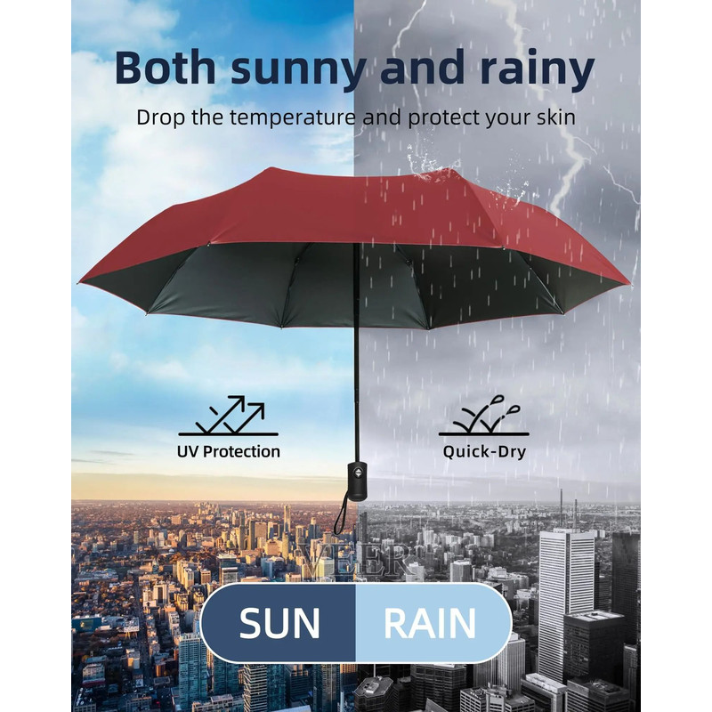 Windproof Double Layer Fully Automatic 12 Bone Umbrella UV Resistant Folding 0
