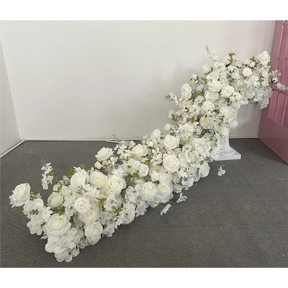 Pink Rose Large Flower Row Runner For Wedding Decor Floral Backdrop 9