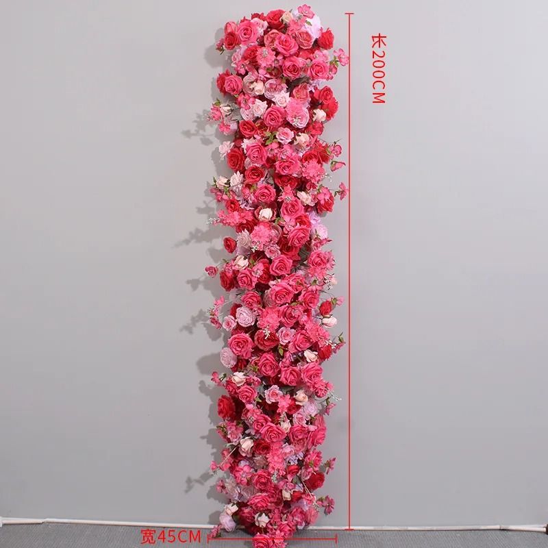 Pink Rose Large Flower Row Runner For Wedding Decor Floral Backdrop 4