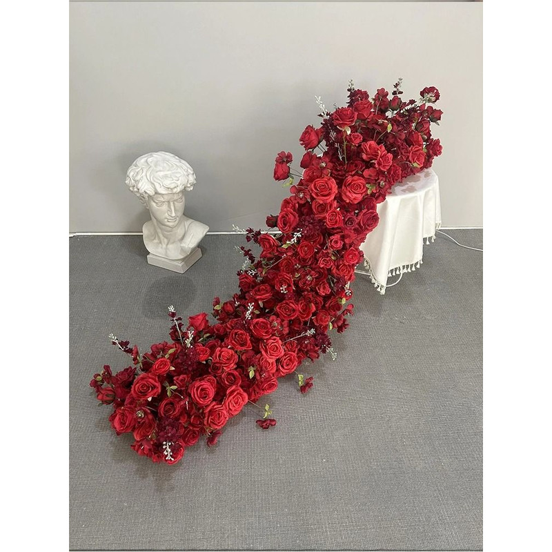 Pink Rose Large Flower Row Runner For Wedding Decor Floral Backdrop 7