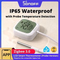 sonoff snzb 02ld zigbee smart thermometer with lcd display and waterproof probe