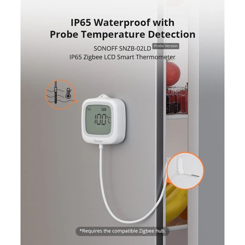 SONOFF SNZB 02LD ZigBee Smart Thermometer With LCD Display And Waterproof Probe 1