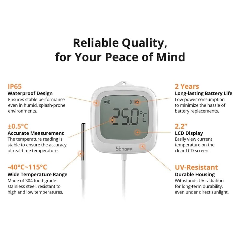 SONOFF SNZB 02LD ZigBee Smart Thermometer With LCD Display And Waterproof Probe 3