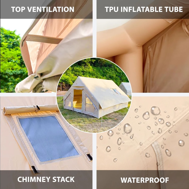 Large Inflatable Camping Tent With Hand Pump Portable Easy Setup Tent 3