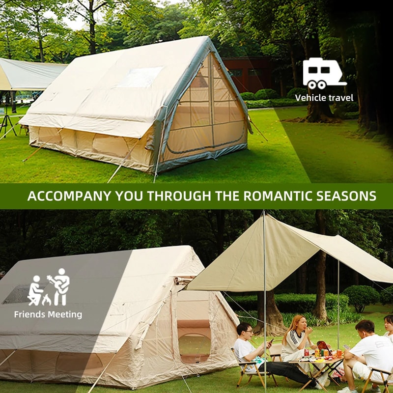 Large Inflatable Camping Tent With Hand Pump Portable Easy Setup Tent 4