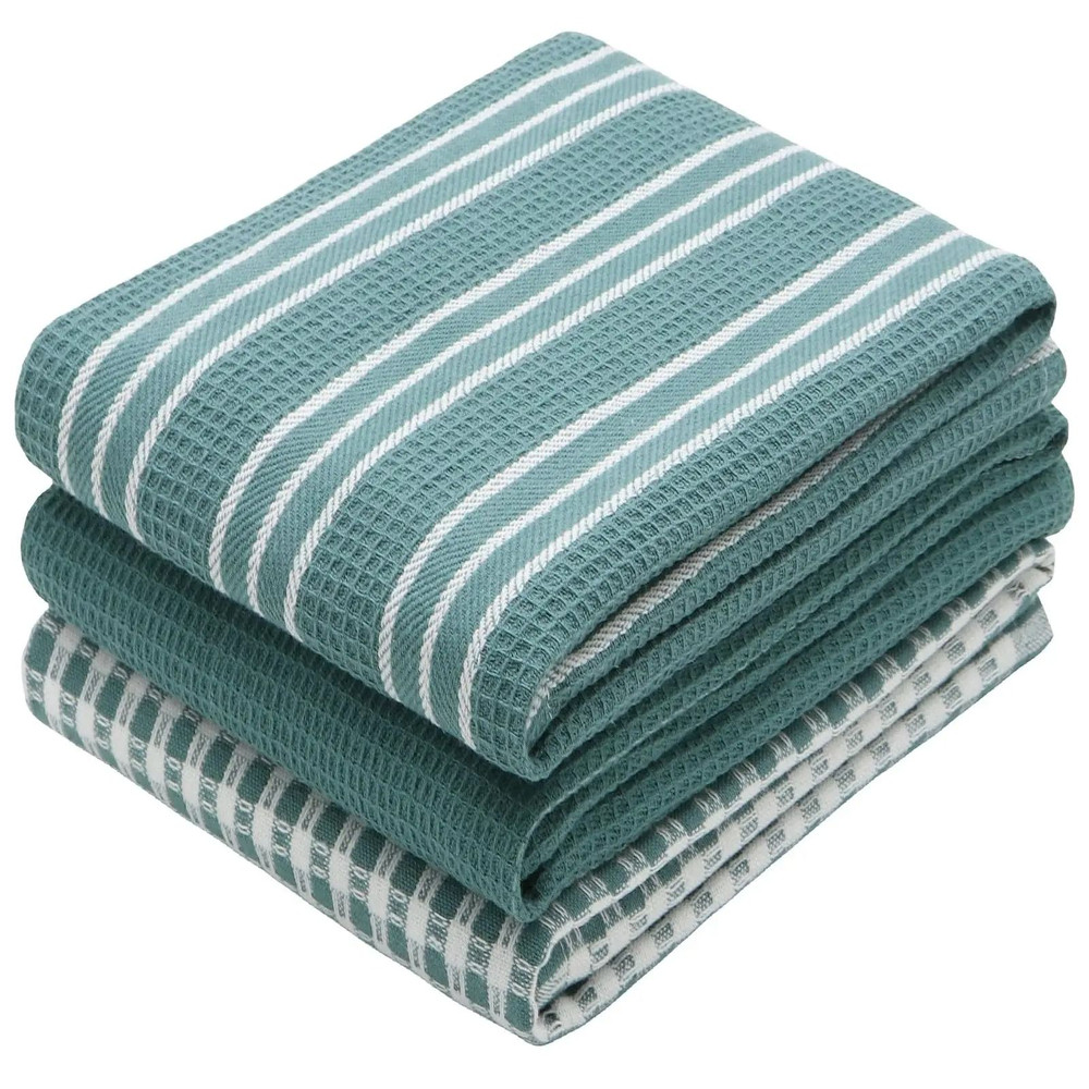 Cotton Waffle Weave Kitchen Dish Cloths Ultra Soft Quick Drying Towels 3 Pack 0