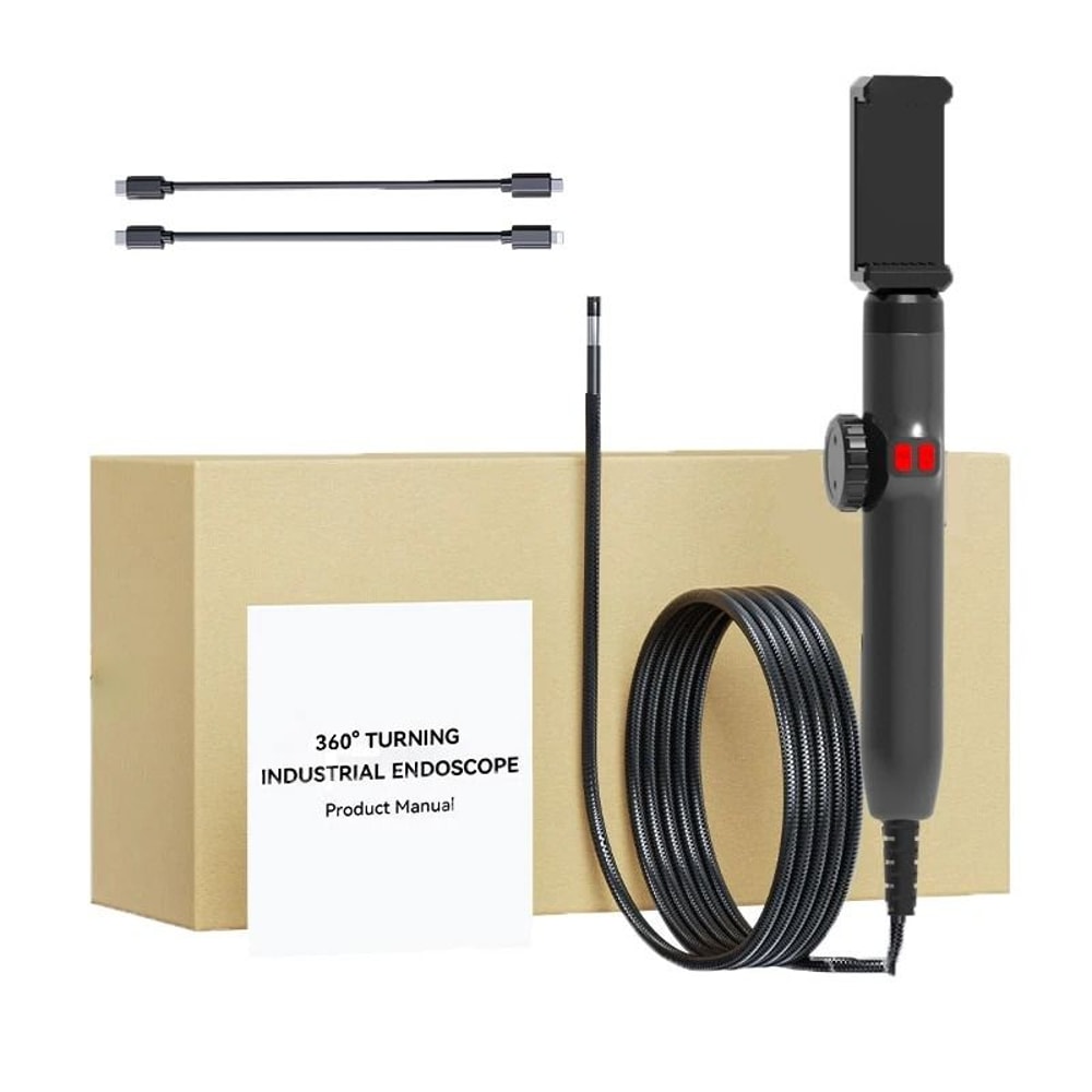 Two Way 360 Articulating Borescope 1080P Waterproof Endoscope With Light And Phone Connection 2