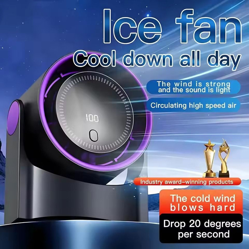 MIJIA 100 Level Bladeless Portable Fan With USB Charging And Digital Display 0