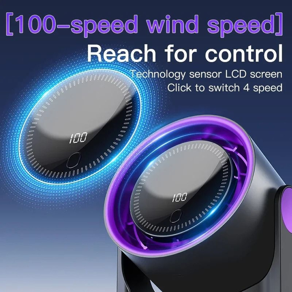 MIJIA 100 Level Bladeless Portable Fan With USB Charging And Digital Display 4