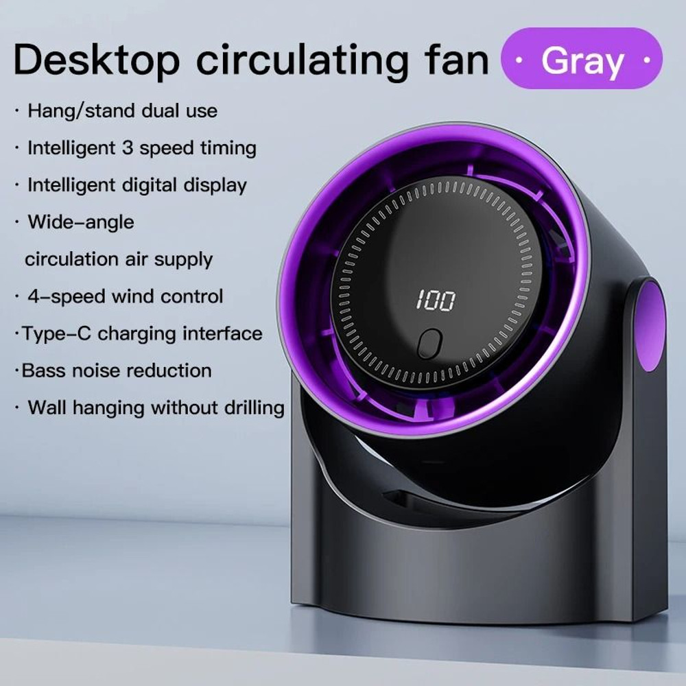 MIJIA 100 Level Bladeless Portable Fan With USB Charging And Digital Display 6
