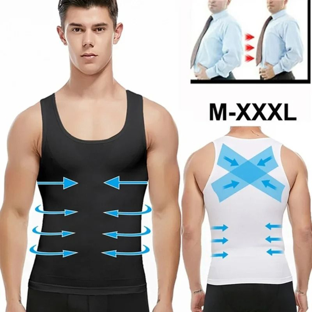 Mens Slimming Body Shaper Compression Shirt For Abdomen And Chest Support 0