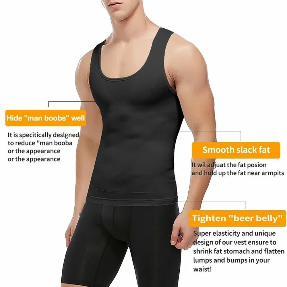 Mens Slimming Body Shaper Compression Shirt For Abdomen And Chest Support 1
