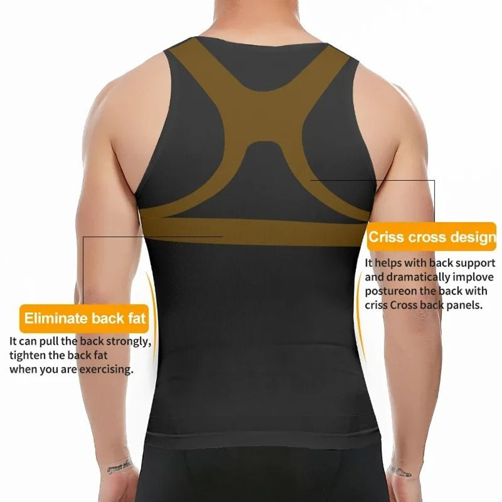 Mens Slimming Body Shaper Compression Shirt For Abdomen And Chest Support 2