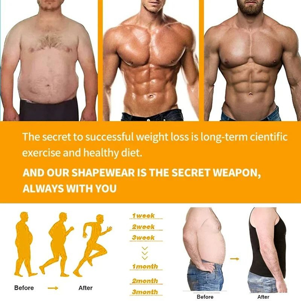 Mens Slimming Body Shaper Compression Shirt For Abdomen And Chest Support 4