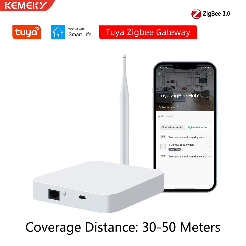 Tuya ZigBee 30 Gateway Hub With Antenna Smart Home Bridge Compatible With Alexa And Google Home 0
