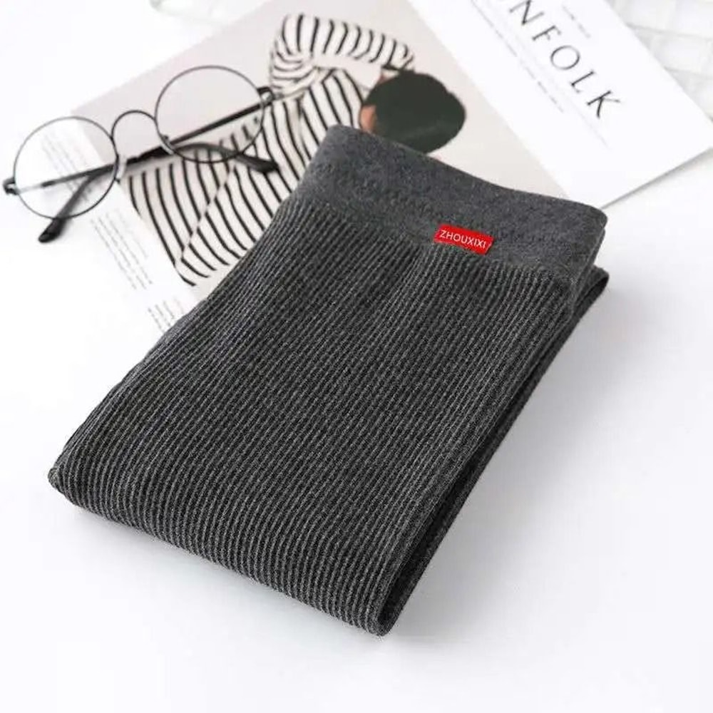 Ribbed High Waist Cotton Leggings For Women Warm Autumn Winter Casual Pants 6