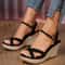 Summer Fashion Womens Wedge Sandals Waterproof Platform Roman Style Thick Sole 1