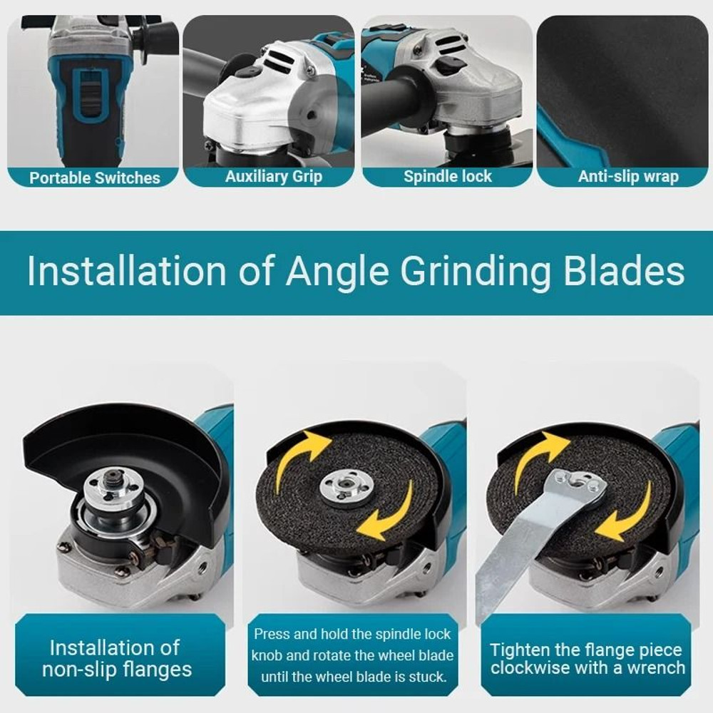Makita DGA404 18V Brushless Angle Grinder Cordless Cutting And Polishing Tool 4