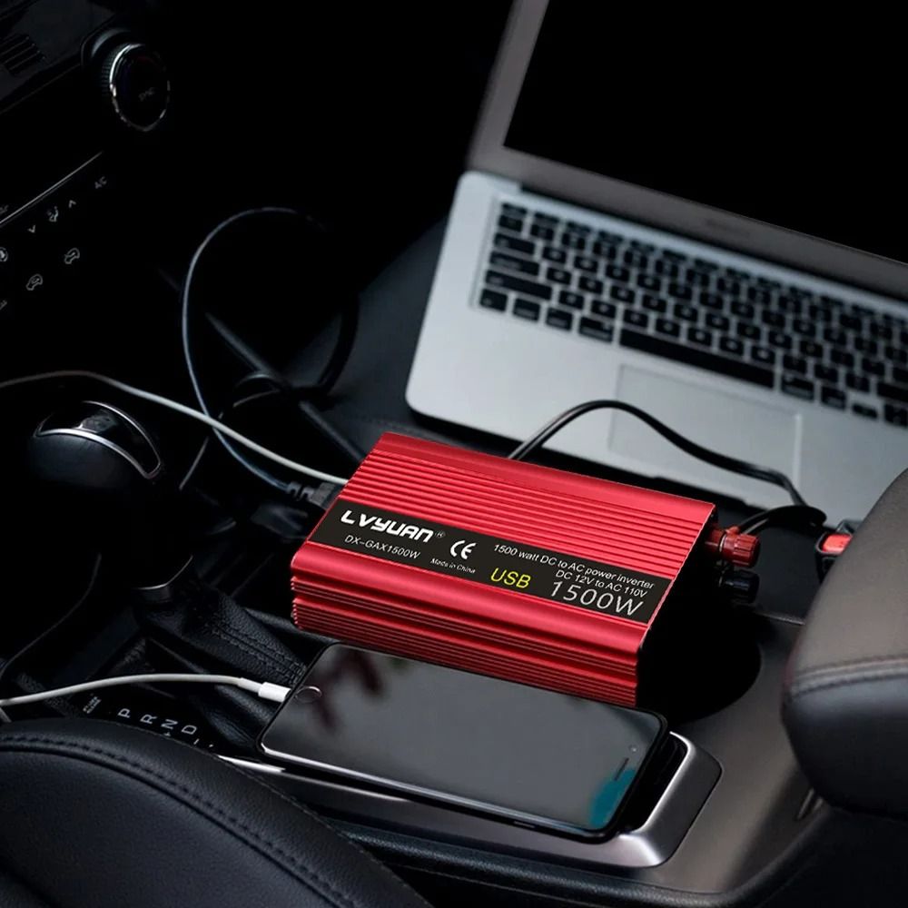 Car Inverter DC12V To AC110V Power Adapter Portable Outdoor Charger With US Socket 4