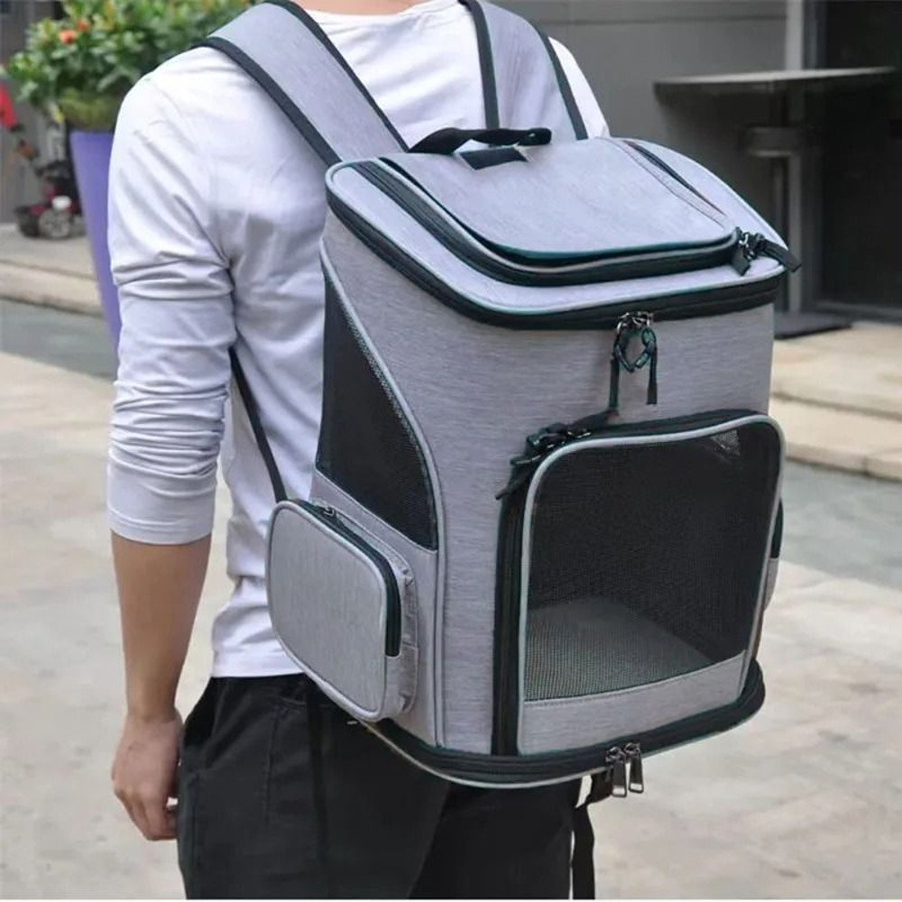Breathable Cat Carrier Backpack Foldable Expandable Travel Bag For Cats And Small Dogs 3