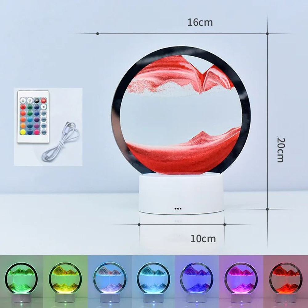 LED RGB Sandscape Lamp 3D Moving Sand Art Night Light With 16 Colors And Remote 12