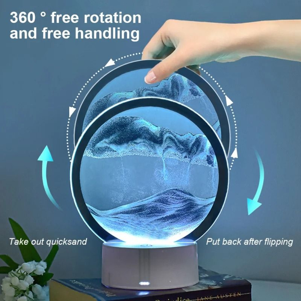 LED RGB Sandscape Lamp 3D Moving Sand Art Night Light With 16 Colors And Remote 3