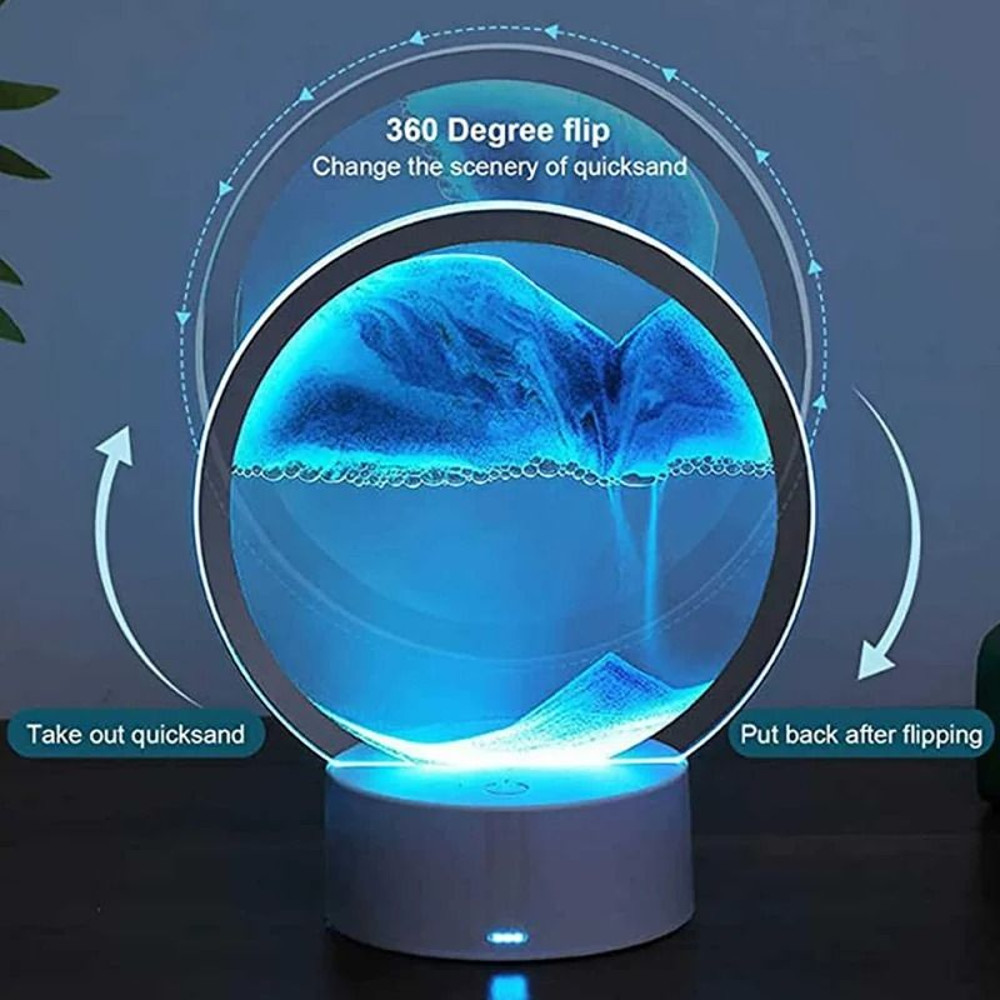 LED RGB Sandscape Lamp 3D Moving Sand Art Night Light With 16 Colors And Remote 4