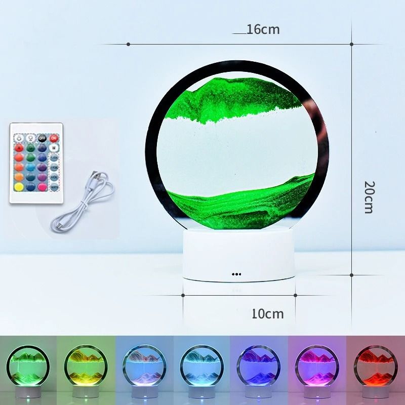 LED RGB Sandscape Lamp 3D Moving Sand Art Night Light With 16 Colors And Remote 15