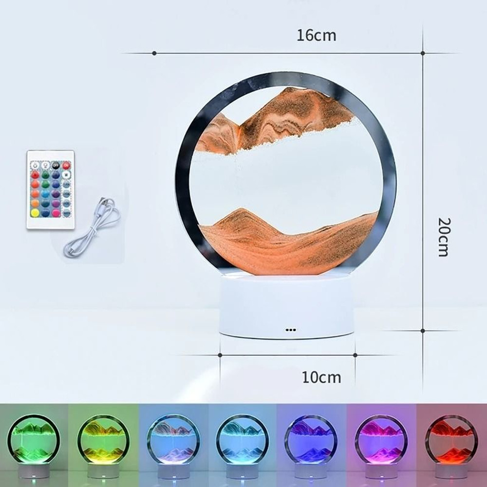 LED RGB Sandscape Lamp 3D Moving Sand Art Night Light With 16 Colors And Remote 17
