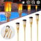 Solar Bamboo Garden Torch Flickering Flame LED Outdoor Waterproof Lighting 0