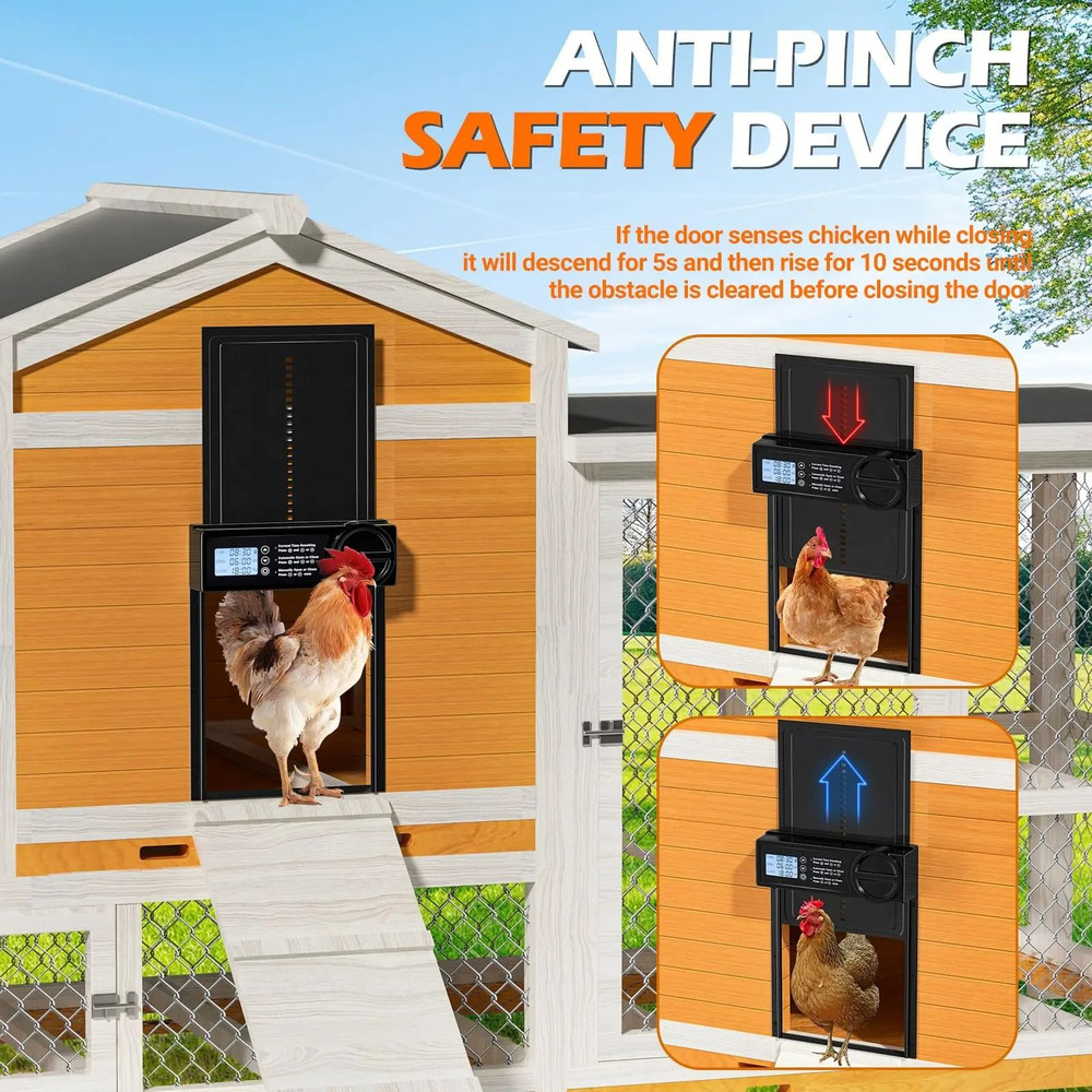 Automatic Chicken Coop Door With Timer And LED Screen 2