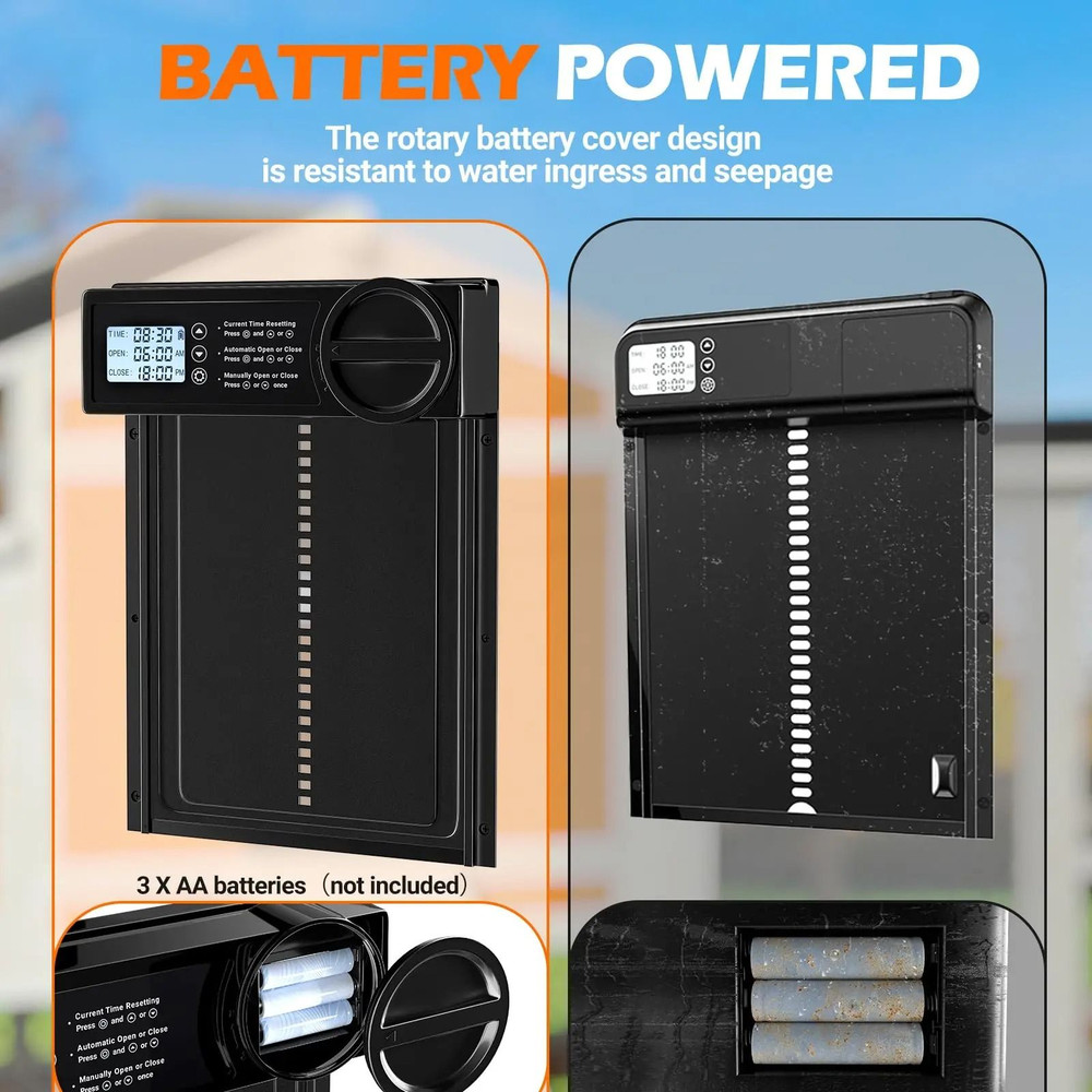 Automatic Chicken Coop Door With Timer And LED Screen 3