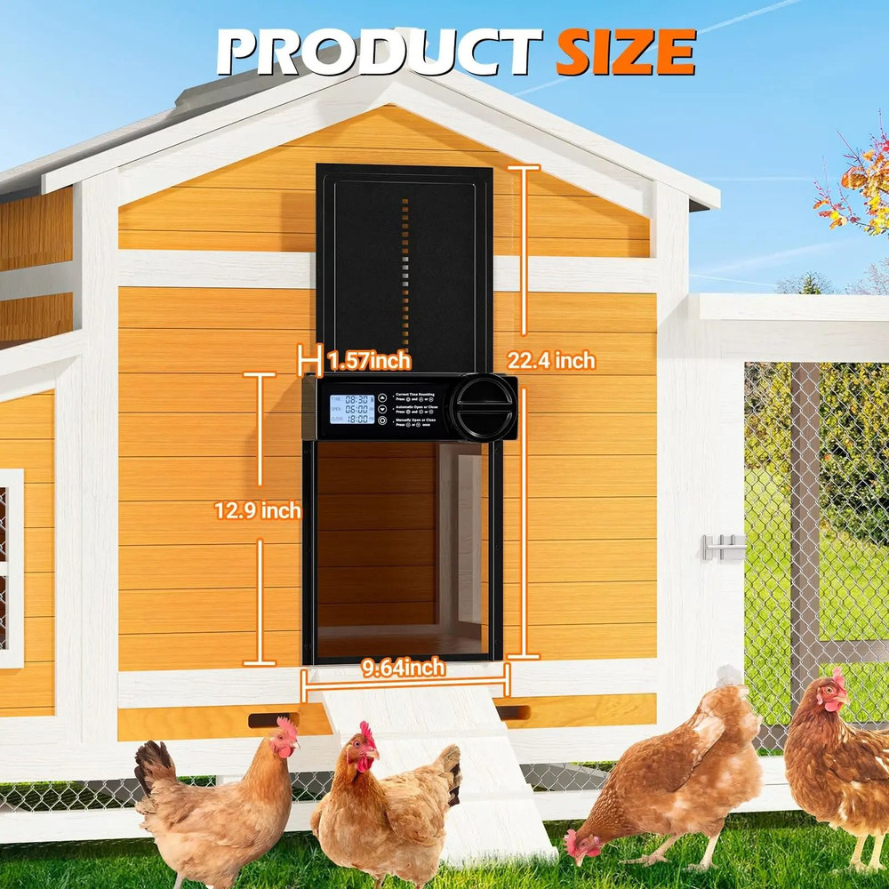 Automatic Chicken Coop Door With Timer And LED Screen 5