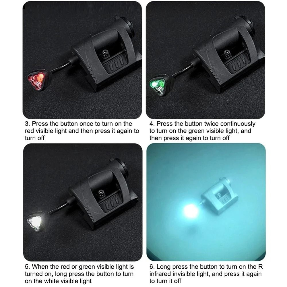 Tactical Helmet Light With Three LED Modes For Night Outdoor Use 3