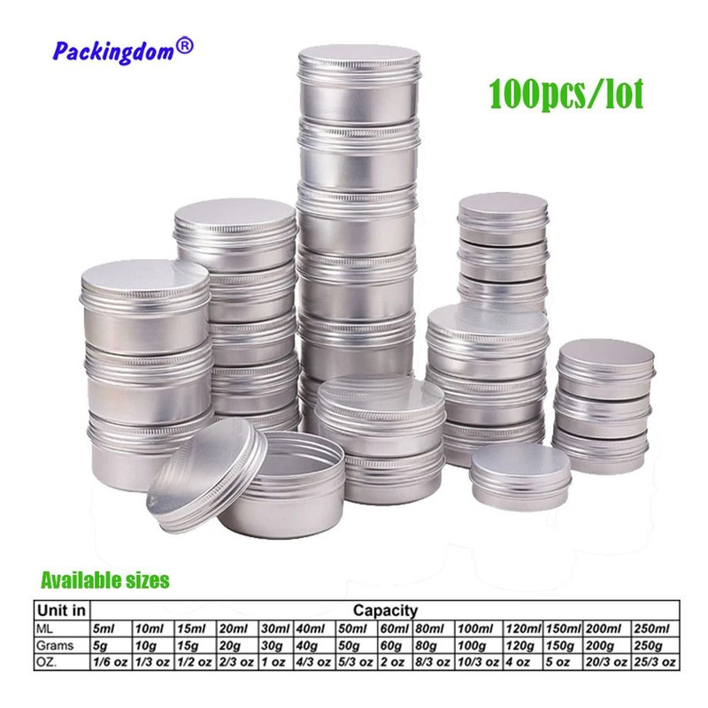 100pcs Aluminum Tin Jars Empty Metal Containers For Cosmetic Cream Lip Balm Candle Storage 0
