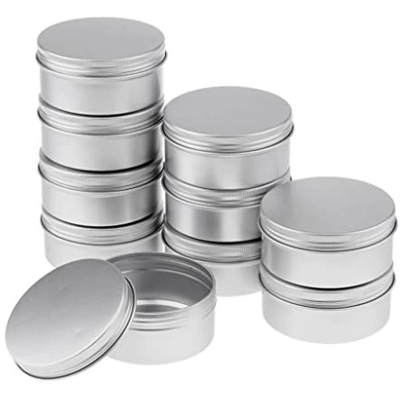100pcs Aluminum Tin Jars Empty Metal Containers For Cosmetic Cream Lip Balm Candle Storage 1